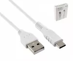 DINIC Cable de carga USB tipo C a A, enchufe tipo C a A, 5 V, 3 A, blanco, caja promocional DINIC, 1,5 m